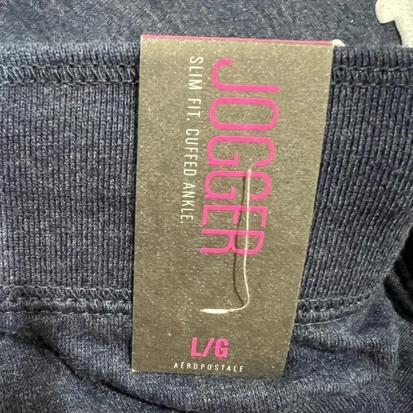 NEW‎ NWT heather navy blue Aeropostale jogger sweats Sz L large - Picture 7 of 8